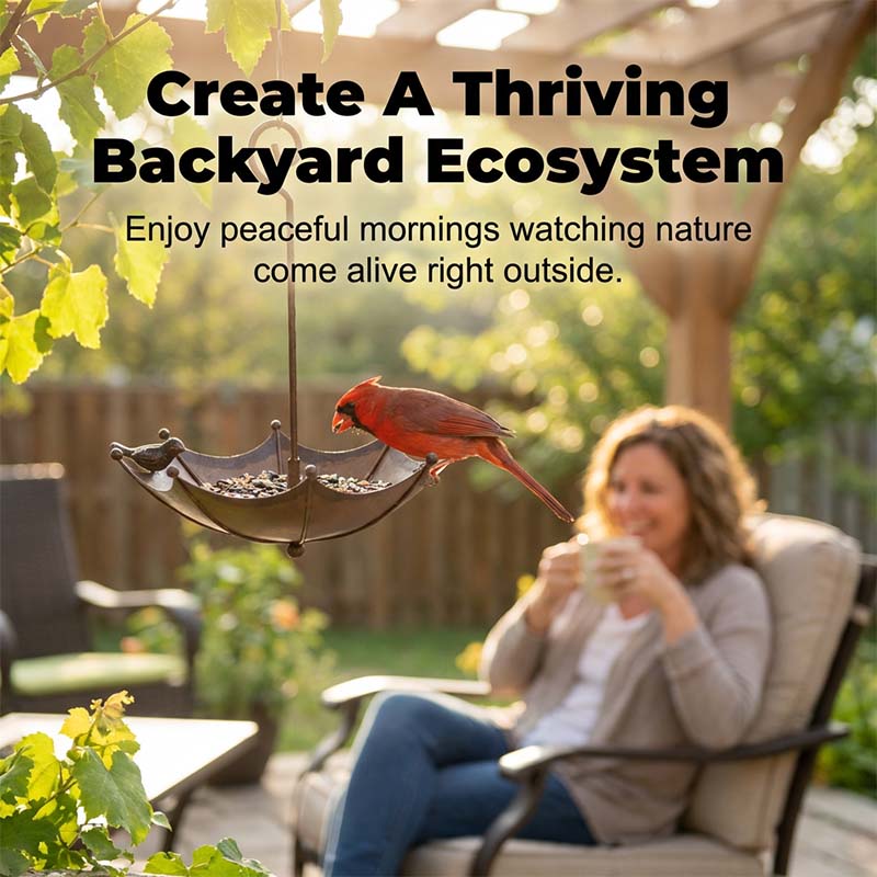 Hanging Bird Feeder & Bird Bath In Umbrella Design--Rain or Shine: The bird feeder they’ll absolutely love! 🐦☔
