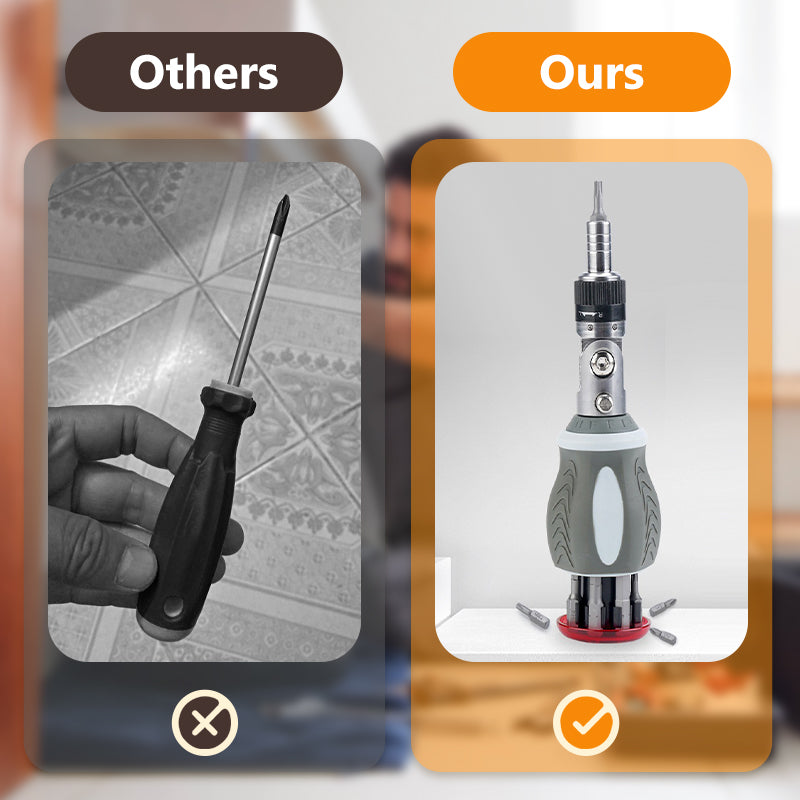 🛠️One Tool, Infinite Solutions. 🏠Versatile 9-in-1 Magnetic Ratcheting Screwdriver Bit Kit