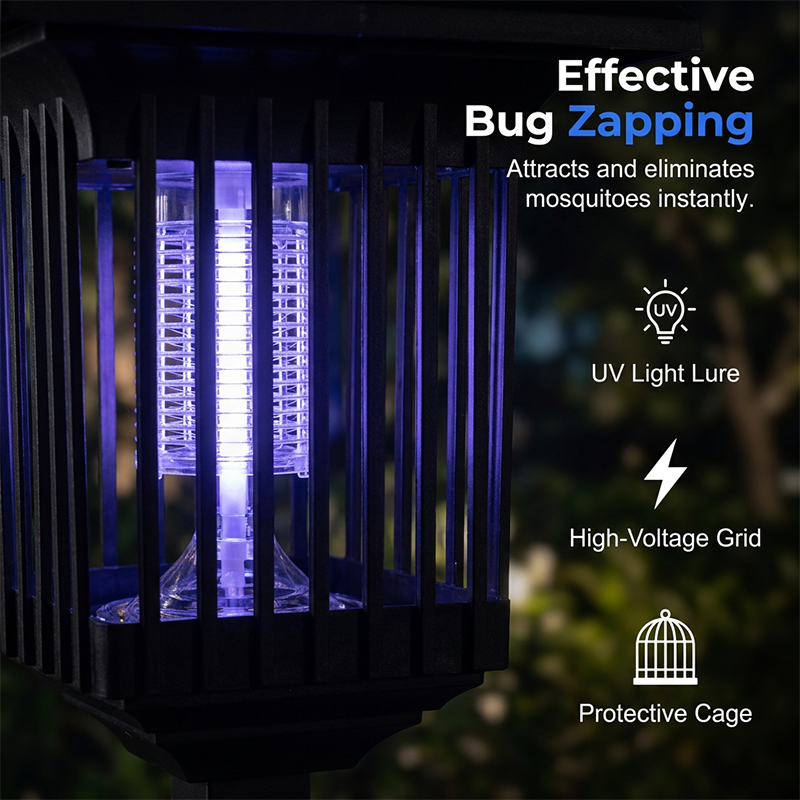 Take Back Your Backyard from Pesky Mosquitoes! 🦟❌🏡Solar Powered 2-in-1 Mosquito Zapper & Garden Light