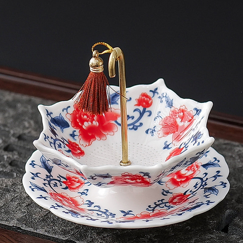 🍵 Luxury Umbrella Ceramic Tea Strainer – Serve Tea with Quiet Elegance