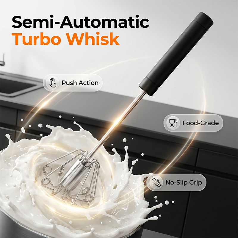 ⚡ Push-Down Semi-Automatic Whisk — Easy Hand Egg Beater 🧁