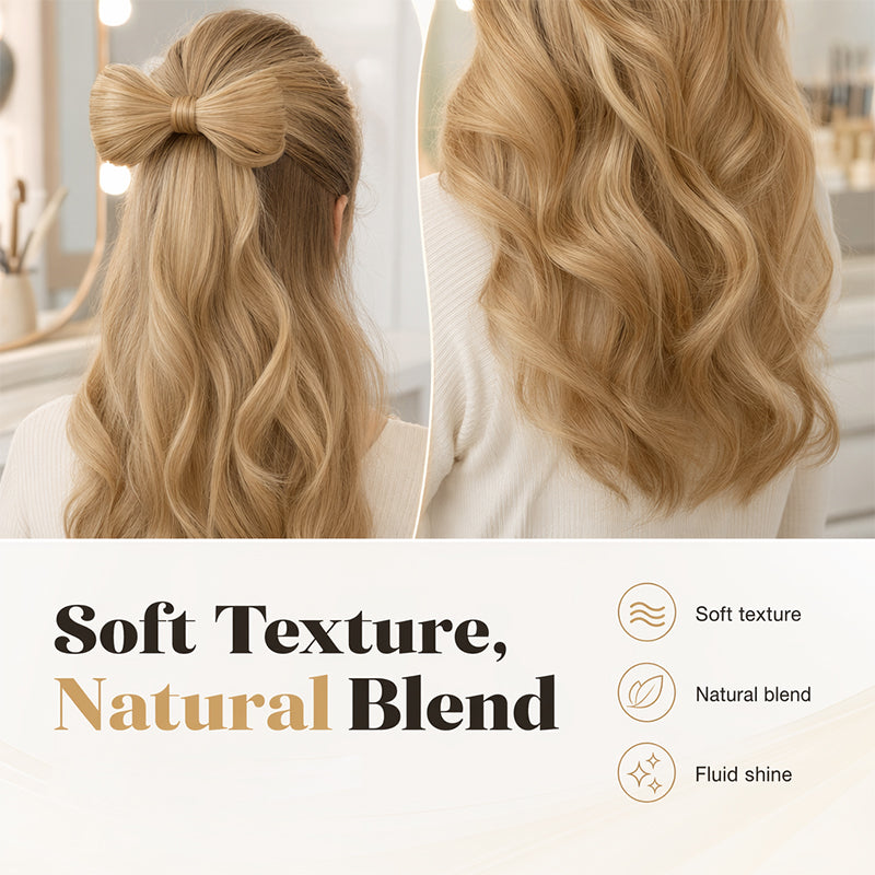 🎀 "Elegant Bow" Claw-Clip Ponytail Extension — Instant Glamour in One Click! ✨