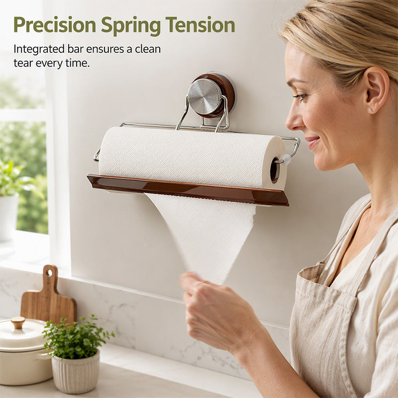 🧻🔧 Suction cup paper towel dispenser - tear with one hand, without drilling into your walls