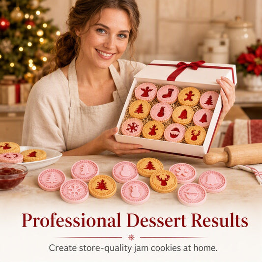 🎄🍪 3D Christmas Cookie Mold Set (9 Stamps)--press once, and festive patterns appear