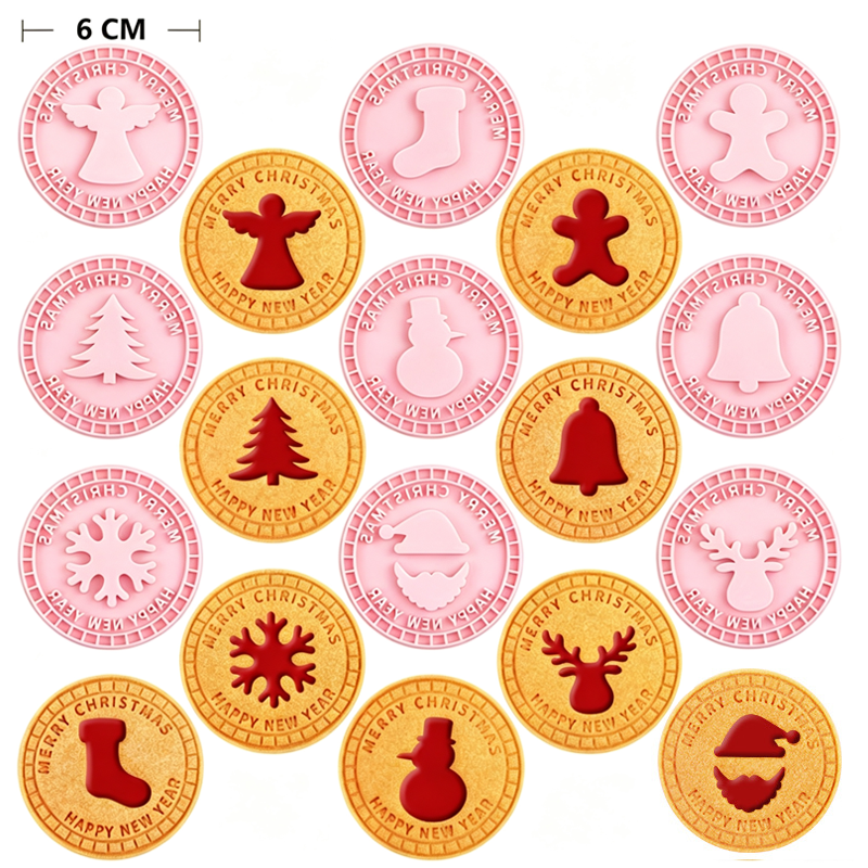 🎄🍪 3D Christmas Cookie Mold Set (9 Stamps)--press once, and festive patterns appear