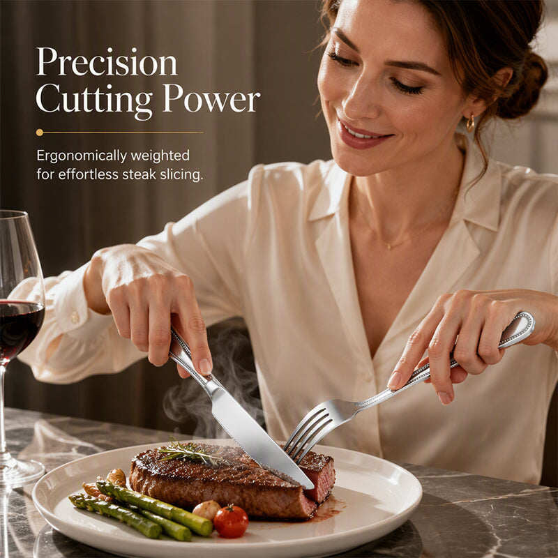 🍽️✨ 4-Piece Stainless Steel Cutlery Set--elegant dining for everyday and special occasions