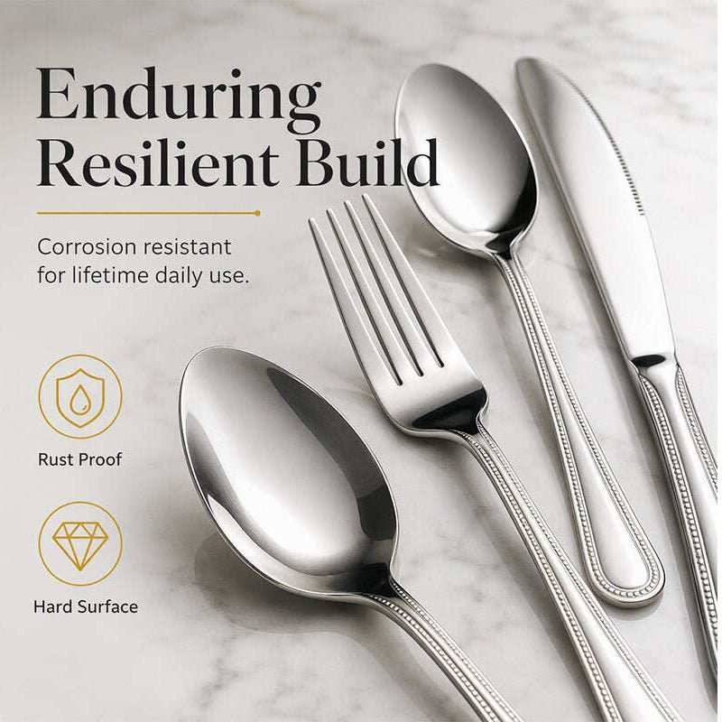 🍽️✨ 4-Piece Stainless Steel Cutlery Set--elegant dining for everyday and special occasions