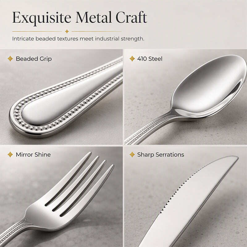 🍽️✨ 4-Piece Stainless Steel Cutlery Set--elegant dining for everyday and special occasions