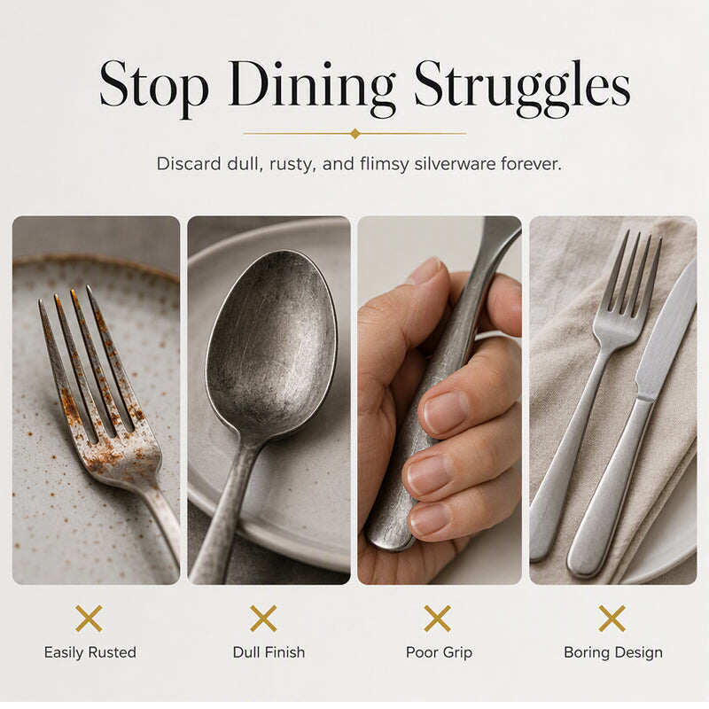 🍽️✨ 4-Piece Stainless Steel Cutlery Set--elegant dining for everyday and special occasions