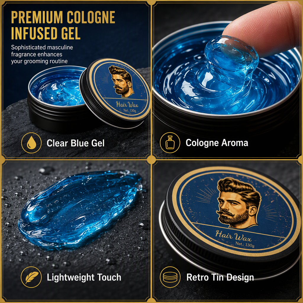 💈49% OFF NOW! Cologne Scented Men's Hair Wax Pomade--Blue Gel Texture, Matte Finish, Water-Soluble🎁