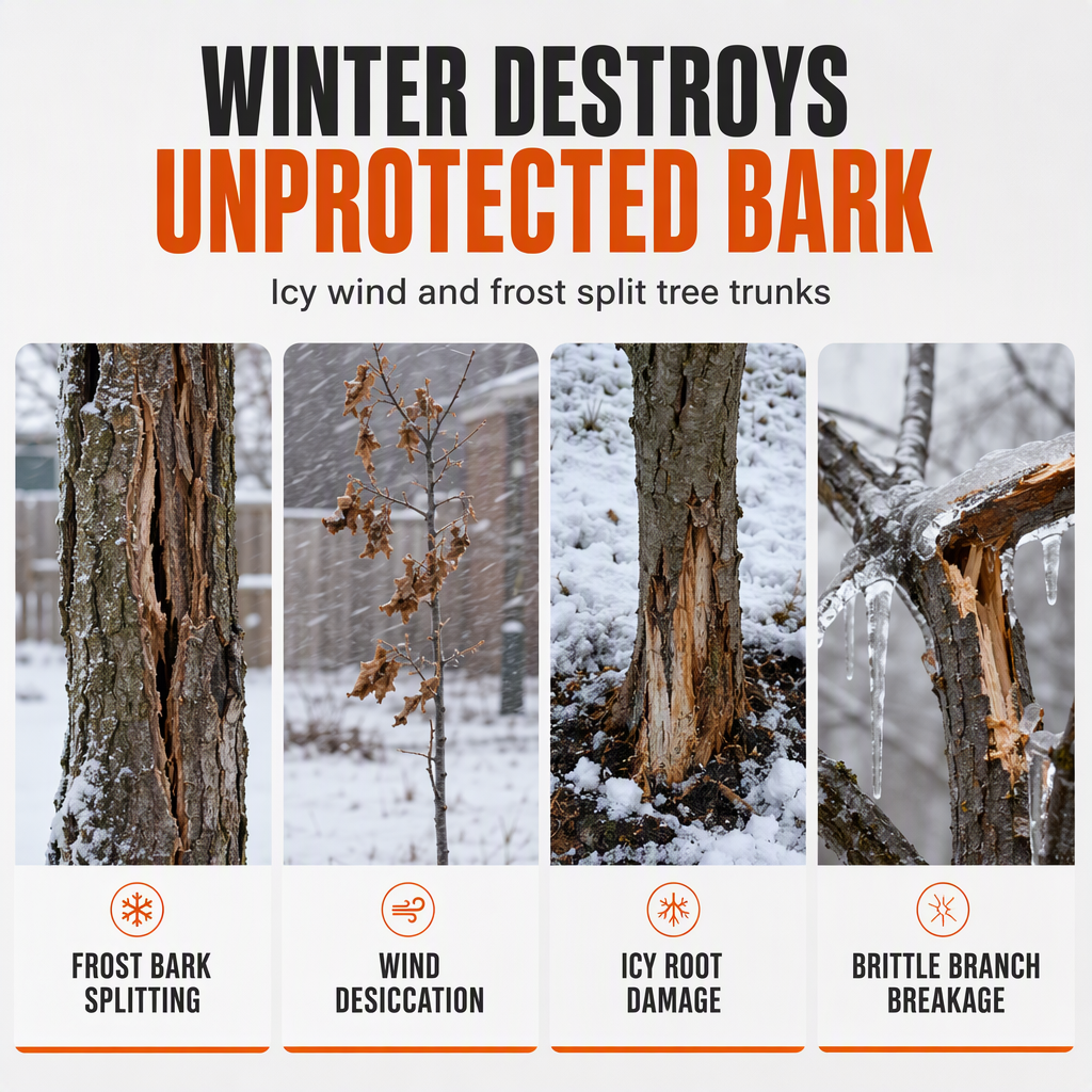 🌲 Winter Tree Trunk Protector Wrap – Shield Your Trees from Frost and Freeze
